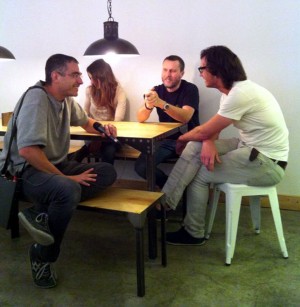 Un moment de la conversa amb els impulsors de "La sitgetana"