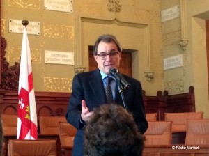 El president de la Generalitat durant el seu discurs