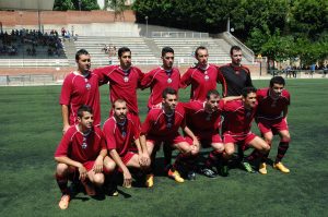 L'onze del CF Suburense al camp de l'Espluguenc (Foto CF Suburense)