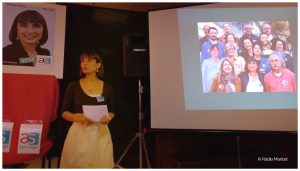 La candidata de "Fem Sitges", Cristina Martínez, durant la presentació