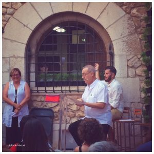 Jordi Cubillos declamant el pregó