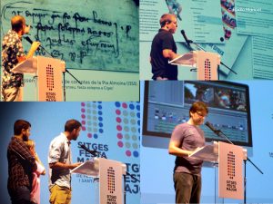 En el sentit de les agulles del rellotge: Joan Duran, Ferran Verdejo, Ferran Vilanova i Viki Gallardo, Edu Sentís i Xavi Huete